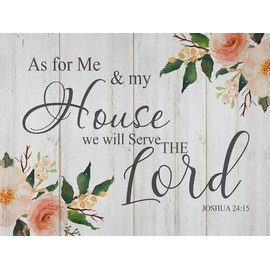 MOER SKY 5D Drawing and Diamond As for Me and My House We Will Serve The Lord Crystal Kit Full Diamond Diamond Art Kit Adult and Child 12x16 Inch