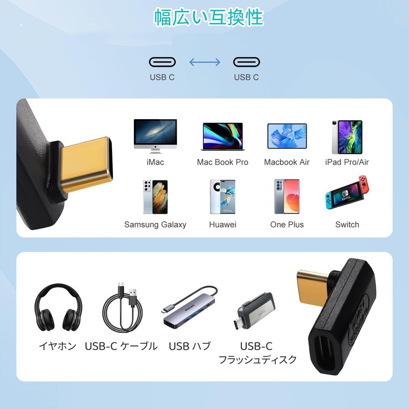 YFFSFDC USB 4.0 Type C Converter Adapter, L Shape L