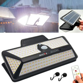 Solar 208 LEDs Clip Light, Waterproof IP65, Motion Sensor, 3500K-6000K Color Adjustable, 1000 lm, 6-in-1 Mounting Option, Perfect for Outdoor, Security, Pathways, Fence, Garden, Camping