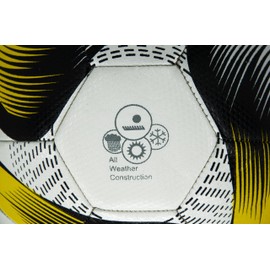 Football Balls for Game - Validated by Frank Leboeuf Choice of Size and Colour (Yellow/Black, G4 - 63 to 66 cm)