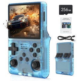 RegiisJoy 30000 in 1 Handheld Game Console, 3.5 inch IPS Screen Retro Game Console, Mini Portable Pocket Arcade 3800mAh 45 simulators 256G TF Card HDMI Output