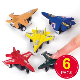 Baker Ross AT205 Plane Pull Back Racers (Pack of 6) -Toys for Kids, Assorted