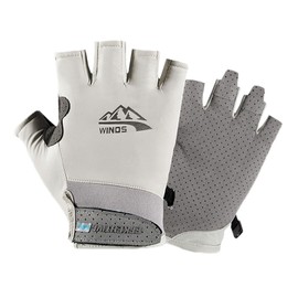 Men Women Half Finger Sun Protection Gloves Summer Thin Ice Silk Cooling Cycling Gloves Non Slip Breathable Fingerless Driving Gloves Sports Workout Outdoor UV Protection Gloves