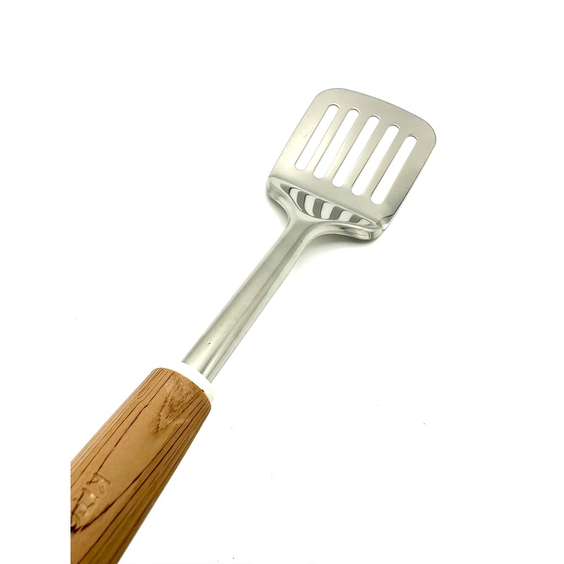 TIJAR® Spatula Slotted Turner, Stainless Steel with Nylon Wood Effect