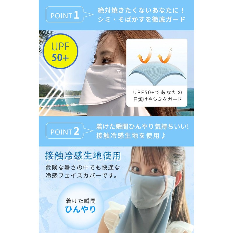 back under Sun Protection, Face Cover, Contact Cooling, Summer, UV