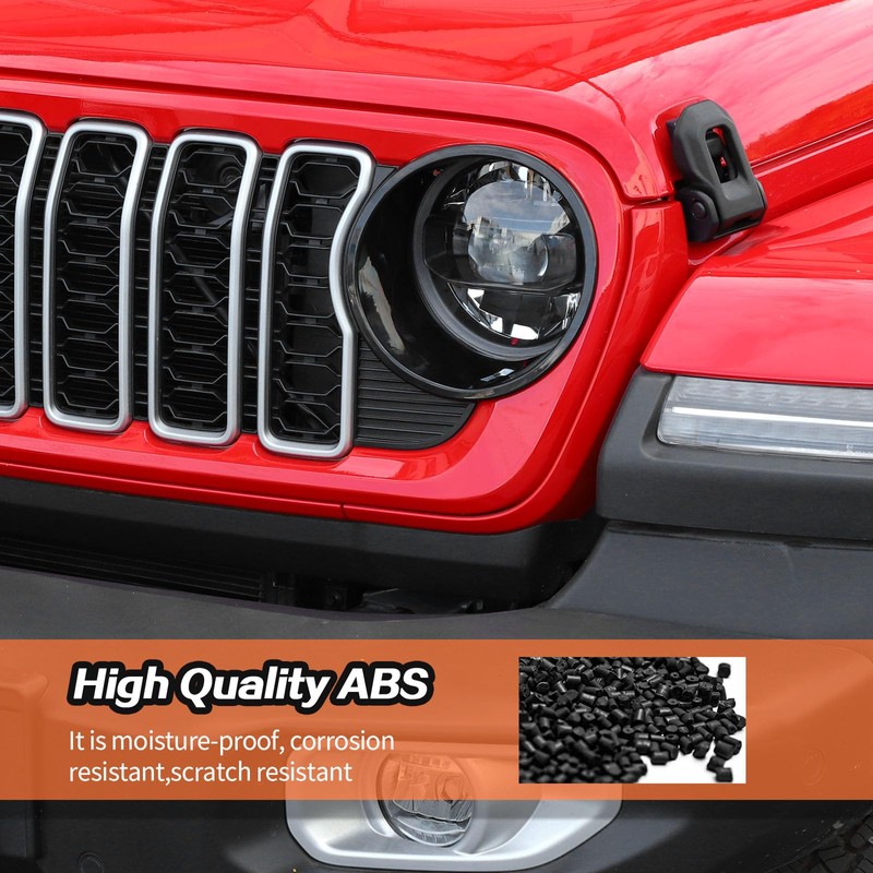JeCar Black Headlight Inserts for 2024+ Jeep Wrangler JL Headlight