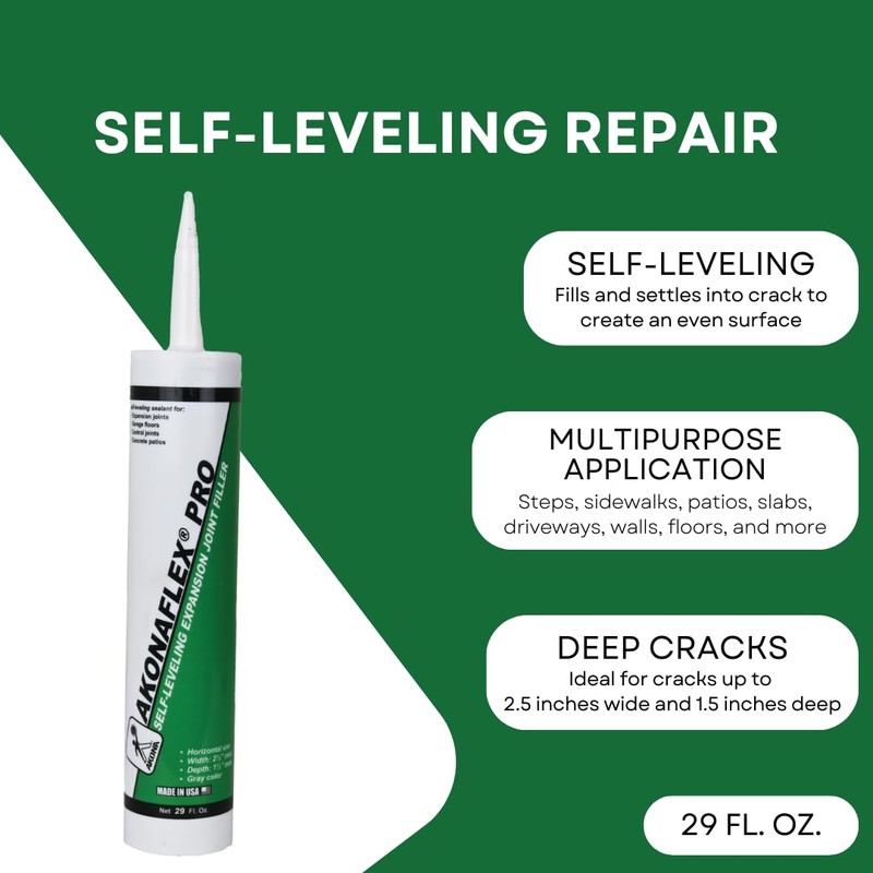 Akonaflex Pro Self-Leveling Expansion Joint Repair - Concrete Crack Filler,