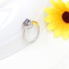 Uloveido Platinum Plated Crystal Heart Ring Solitaire Wedding Promise Rings