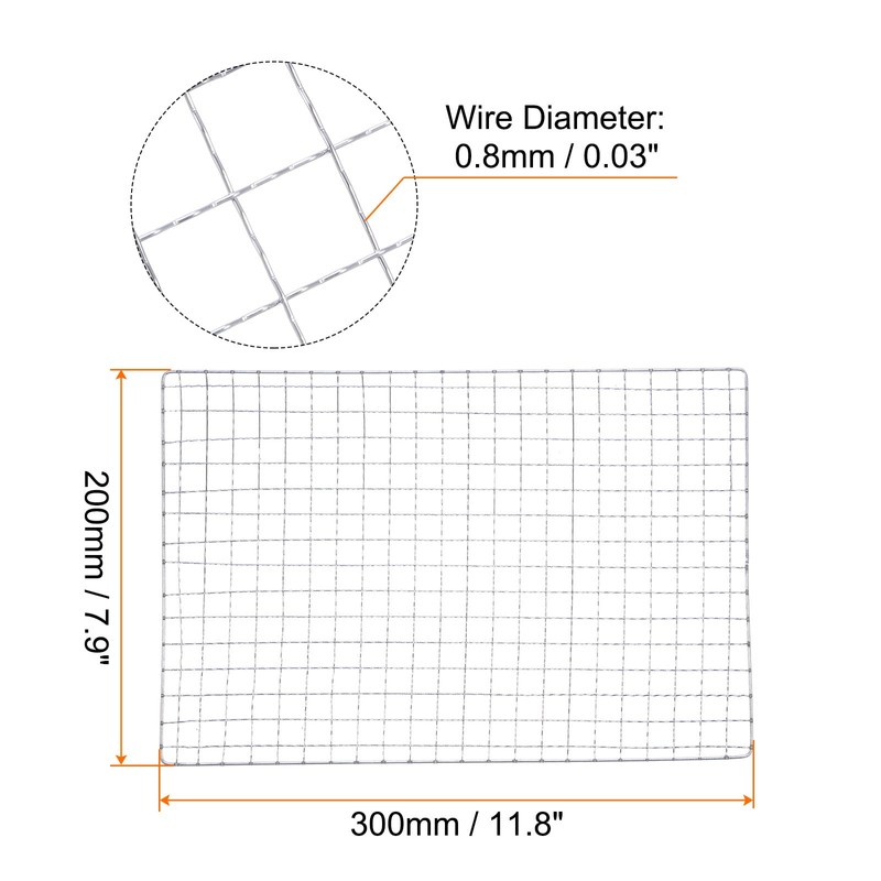 sourcing map 5pcs Square BBQ Grill Net 7.9"x11.8" Galvanized Iron