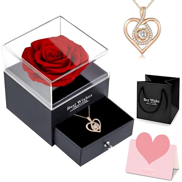 Flor Rosa Eterna, Caja de Regalo de Rosa Roja Eterna