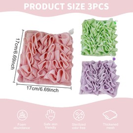 Soft Loofah and Washcloth, 3Pcs 2-in-1 Bath Loofah Sponge Loofah Washcloth,Washcloth Loofah Soap Combo,2-In-1 Shower Washcloth Loofah,Loofah And Washcloth 2-in-1 Bath Loofah Sponge Loofah Washcloth