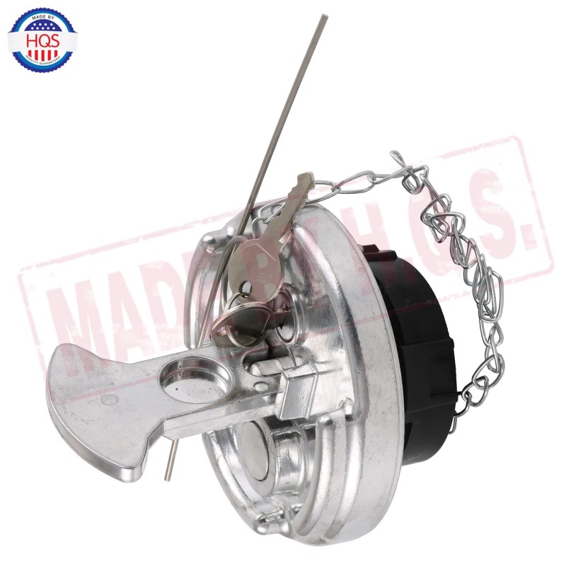 HQS 2x Chrome Lever Style Locking Fuel Cap 4" For