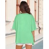 Oversized Tshirts for Women V Neck Short Sleeve Summer Casual