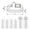 HEAVYTOOL Chain Quick Release M8 Chains Emergency Link Stainless Steel