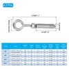 sourcing map Concrete Wall Hook M10x115mm, 304 Stainless Steel Expansion