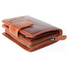 Bull Burry Compact Size Wallet Made Whole of Genuine Leather Without Fabric Lining - RFID