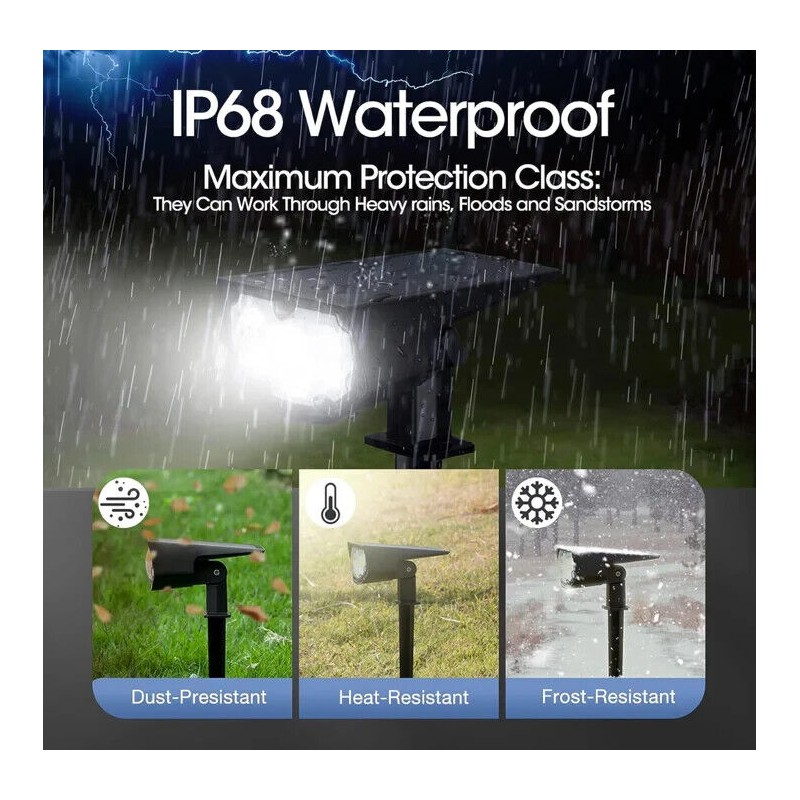 SmartYard Solar Spot Lights 53 LEDs, 2 Modes Pathway/Wall Auto