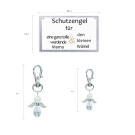 MKISHINE Guardian Angel Keyring Gift for a Very Great Expectant Mum & the Little Crumbs - Lucky Charm Pregnancy Baby on the Go, transparent