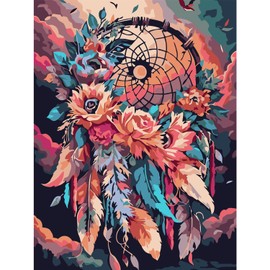 Modojuny Paint by Numbers Kits for Adults and Kids, DIY Canvas Painting Kit with Acrylic Pigment and Brushes, 12 x 16 inch Dream Net (Without Frame) - 9+ Years