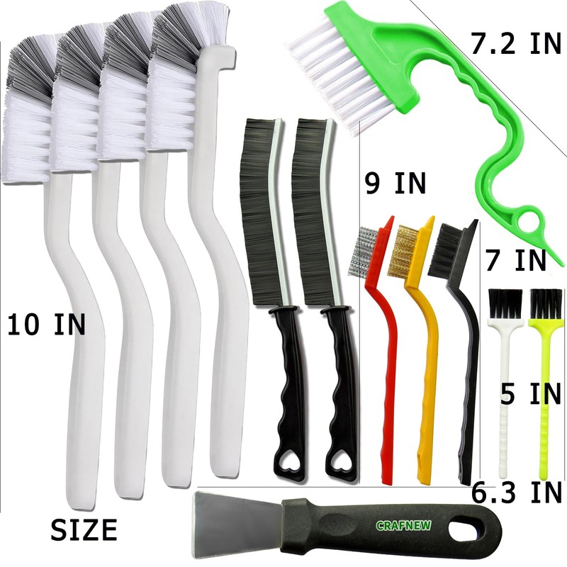 13Pcs Small Cleaning Brush Set, Hard Bristle Crevice Cleaning Brush,