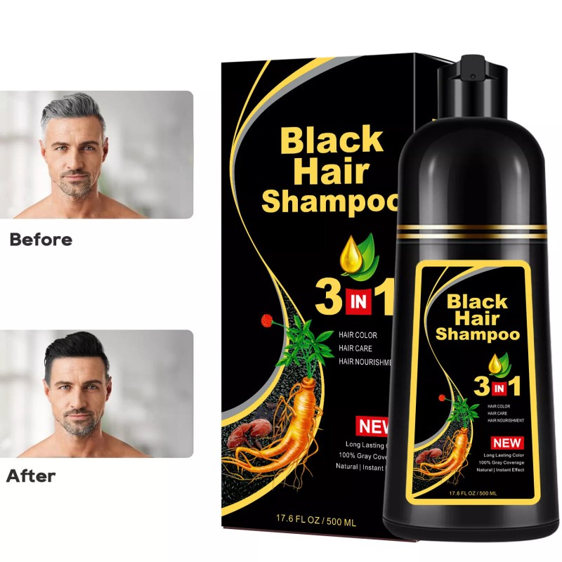 DONWELL 3-in-1 Herbal Hair Dye Shampoo-100% Grey Coverage Instant Color