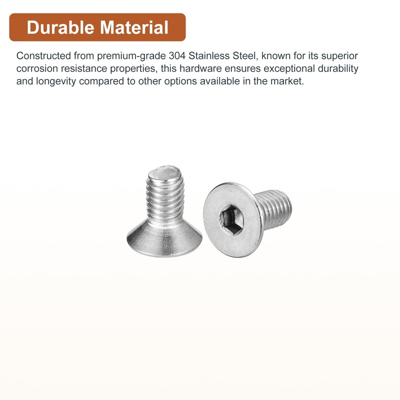 DTGN M5-0.8 x 10mm Flat Head Socket Cap Screws, 12