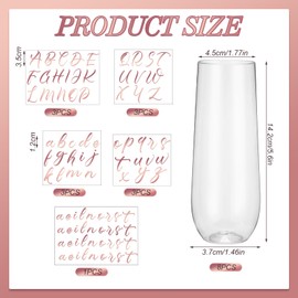 LemonRoad 21 Pcs Bridesmaid Champagne Flutes Set 8 Stemless Champagne Flutes 9 oz 13 Transfer Stickers Bride Maid of Honor Gift for Weddings Engagement Bachelorette Bridal Shower Party