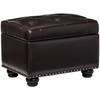 FIRST HILL FHW Deep Tufting Storage Ottoman, Espresso