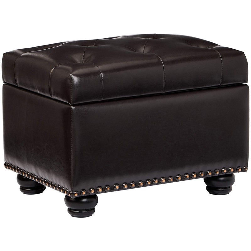 FIRST HILL FHW Deep Tufting Storage Ottoman, Espresso