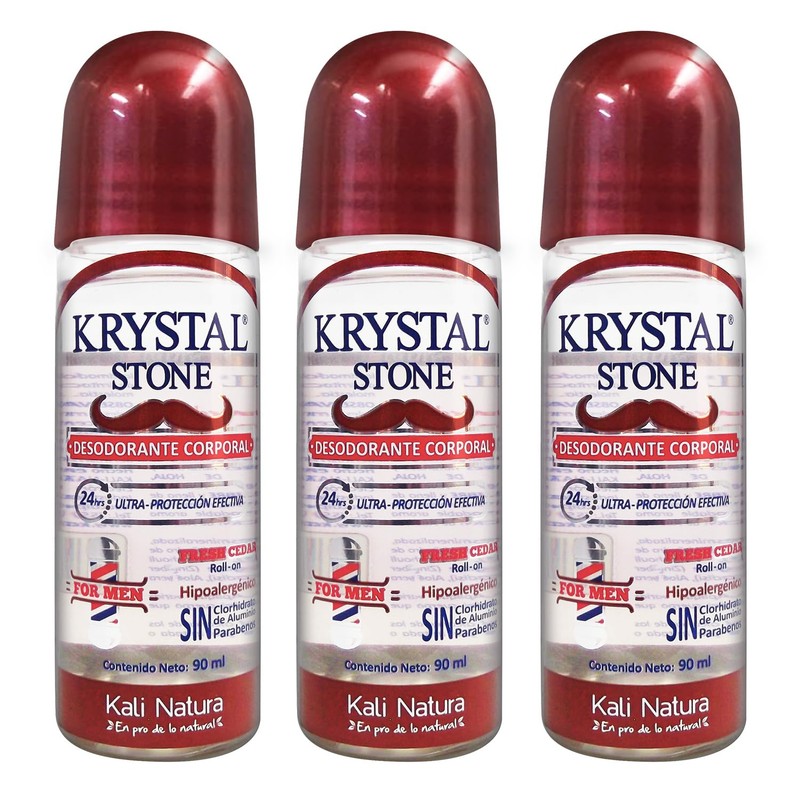 Krystal Stone Desodorante For Men Fresh Cedar Roll on 90ml