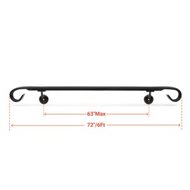 Vezek 6 Ft Wrought Iron handrail Stair Railing Grab Bar Kit Matte Black Rail Staircase Handrails