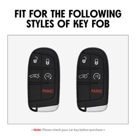 WORCAS Key Fob Cover Case Compatible with Chrysler 200 300 Compatible with Dodge Challenger Challenger 1320 Challenger Hellcat 2 3 4 5 Button Keyless Entry Remote