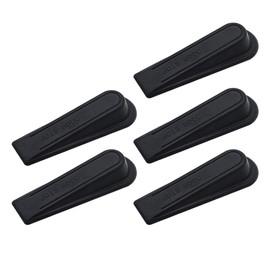 5Pcs Door Stops - Rubber Door Wedge, Anti-Skid Door Stopper, Non-Slip Door Holders, Heavy Duty Doorstop Wedge, Scratch-Resistant Doorstop for Homes, Offices and Work Shops (Black)