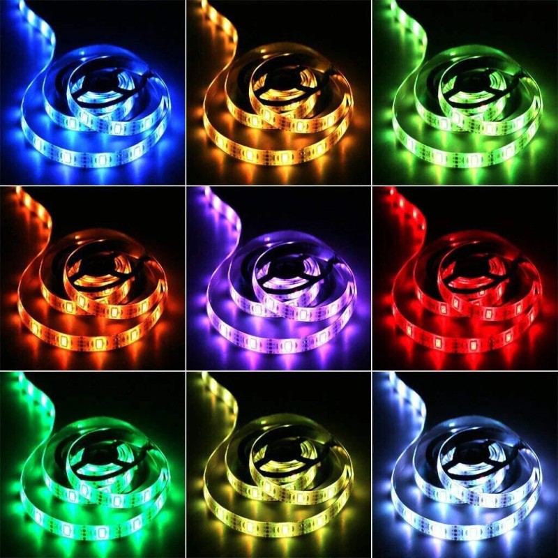 Unbranded Battery Operated LED Strip Lights 5050 RGB Color Changing
