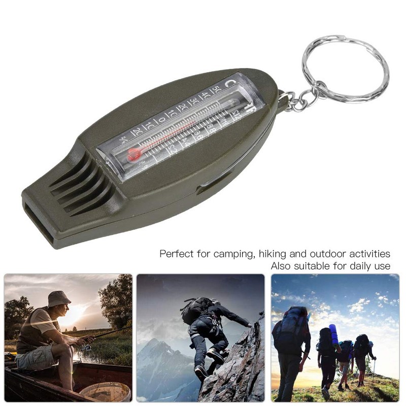 HERCHR Multifunctional Whistle, 4 in 1 Portable Camping Whistle with
