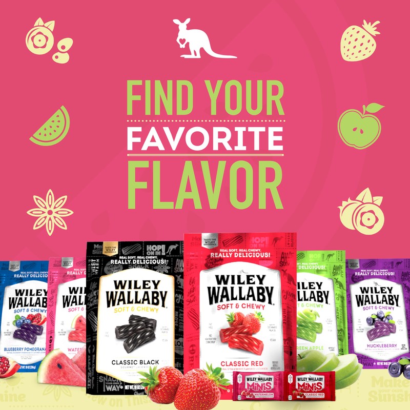 Wiley Wallaby Mini Licorice Bites 2.0 Ounce Classic Gourmet Soft