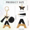 MWOOT Alphabet Initial Letter Keychain, Name Keyring with Tassel Butterfly