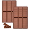 Dwwffer Chocolate Bar Molds Deep,2 Pack Non-Stick Chocolate Candy Molds,Silicone