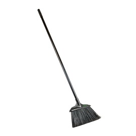 Restaurantware-Clean Tek Professional 13.78 Inch Heavy-Duty Broom, 1 Angle Broom with 58” Steel Handle - Flagged Bristles, Durable Wooden Commercial Broom, for Deck, Driveway, Garage, Yard, Patio