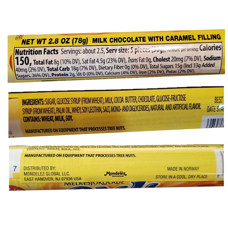 Freia Smil Caramel Filled Chocolate, 2.75 ounce (Pack of 3),