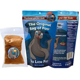 The Original Bag of Poo®, Sea Lion Poo (Black Cherry Flavor Cotton Candy) Novelty Poop Gag Gift. Free sticker inside.
