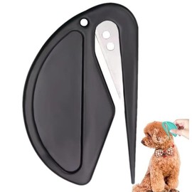 QTPETPAPIU Knots Comb for Cat Matted Dog Hair Removal Tool Cats Knotting Hair Cutter Combs Tangled Hair Trimmer Styler for Long-Haired Pets, 1 Pcs, Black-B