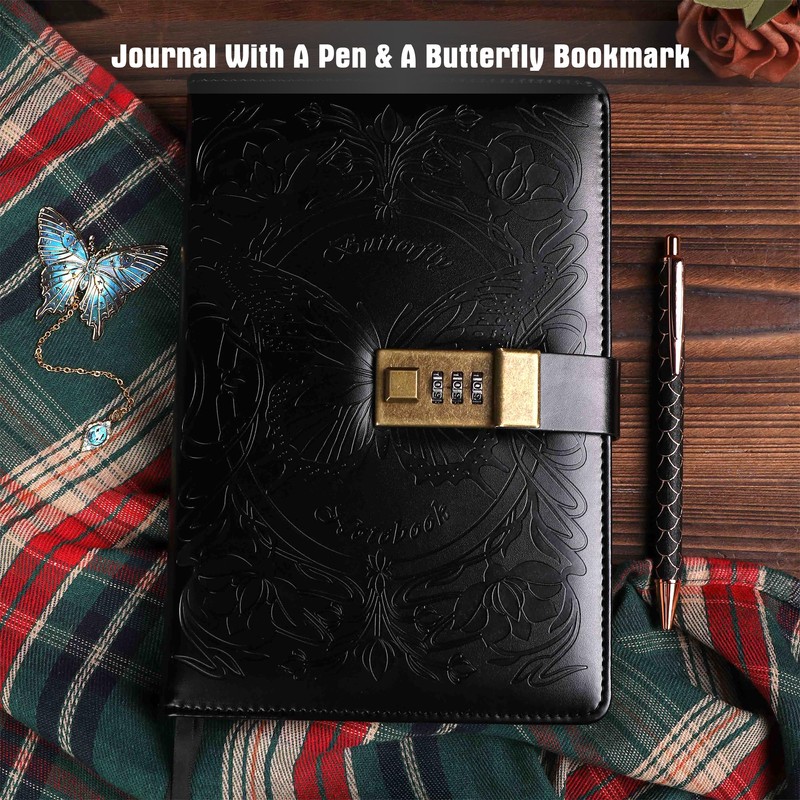 TIEFOSSI Diary with Lock for Women Girls, Lined Locked Journal,
