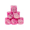 WeLoveDice - Dice Pink with White Hearts - Made in