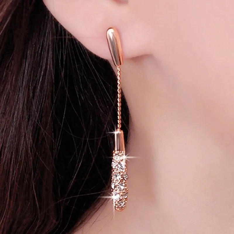 Aretes Plata Dama Oro Rosa Elegante Y Casual Toda Ocasión