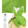 MDYCW Princess Tiana Costume for Girls, Birthday Party Fairy Dress