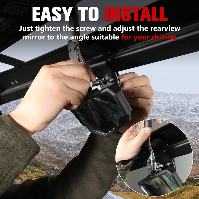 A & UTV PRO Rear View Mirror Compatible with Can