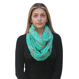 Demyrs Women's Infinity Scarf with Large Dragonfly Print One Size Mint