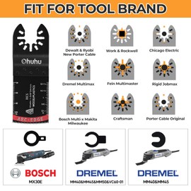 Ohuhu 26 PCS Oscillating Tool Blades, 7 Assorted Multi Tool Blades Kits for Wood Metal Plastic - Quick Release Oscillating Saw Blades Universal Fit Dewalt Milwaukee Multimaster Ryobi Makita Fein