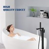FAHKNS Matte Black Freestanding Bathtub Faucet Bathtub Filler Floor Standing